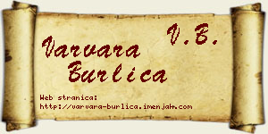 Varvara Burlica vizit kartica